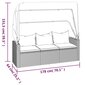 vidaXL trīsvietīgs dārza dīvāns ar kājsoliņu, pelēka PE rotangpalma cena un informācija | Dārza krēsli | 220.lv