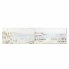 Glezna DKD Home Decor Pludmale Vidusjūra (140 x 3,7 x 70 cm) (2 gb.) cena un informācija | Gleznas | 220.lv