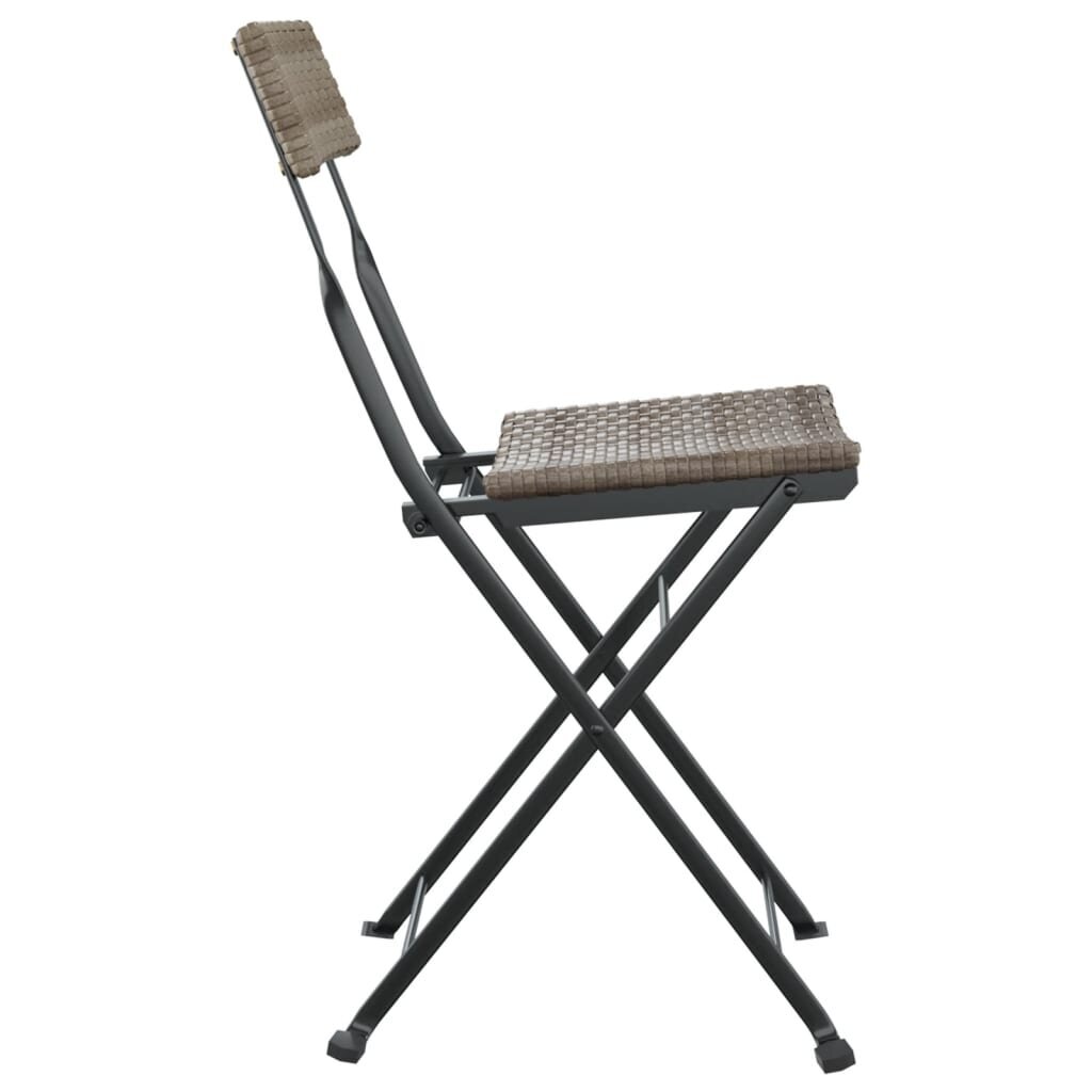 vidaXL saliekami bistro krēsli, 8 gab.,pelēks, PE rotangpalma, tērauds cena un informācija | Dārza krēsli | 220.lv