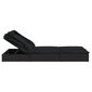 vidaXL sauļošanās gulta, saliekams jumts, melns PE pinums, divvietīga цена и информация | Sauļošanās krēsli | 220.lv