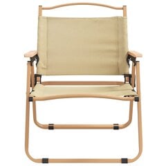 vidaXL kempinga krēsli, 2 gab., 54x43x59 cm, Oksfordas audums, bēši cena un informācija | Dārza krēsli | 220.lv