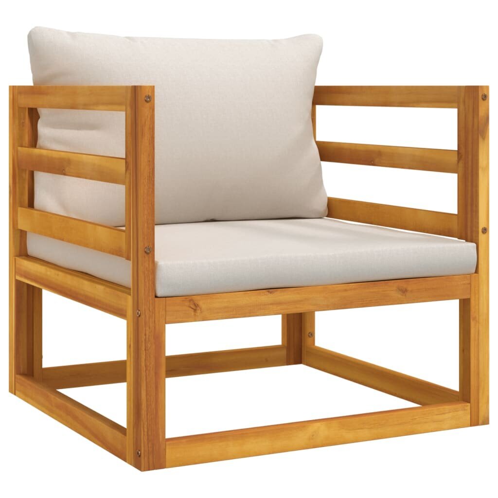 vidaXL dārza krēsls ar gaiši pelēkiem matračiem, akācijas masīvkoks cena un informācija | Dārza krēsli | 220.lv