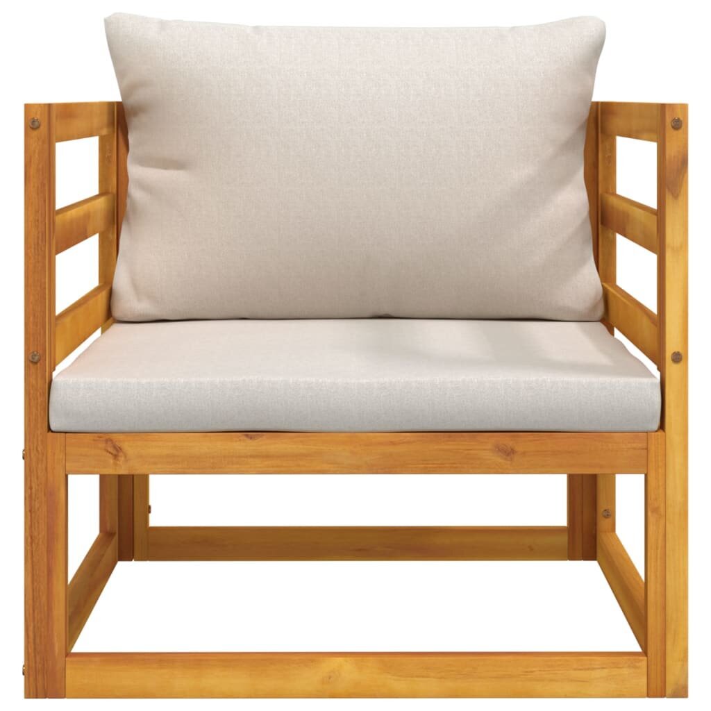 vidaXL dārza krēsls ar gaiši pelēkiem matračiem, akācijas masīvkoks цена и информация | Dārza krēsli | 220.lv