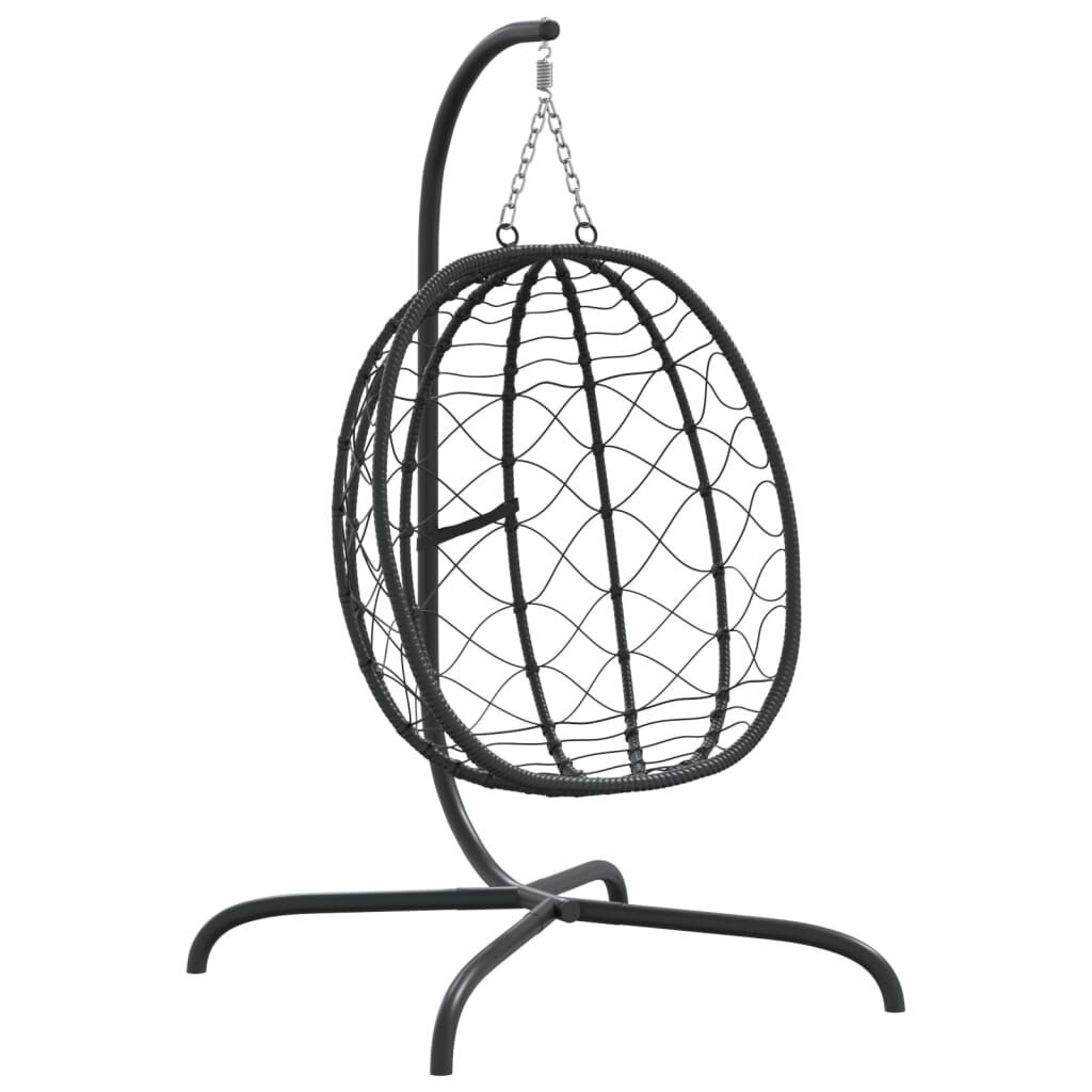 vidaXL iekarams krēsls, antracītpelēks, olas forma, PE rotangpalma cena un informācija | Dārza krēsli | 220.lv