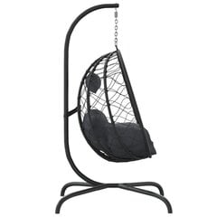 vidaXL iekarams krēsls, antracītpelēks, olas forma, PE rotangpalma cena un informācija | Dārza krēsli | 220.lv
