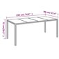 vidaXL dārza galds ar stikla virsmu, 190x90x75cm, melna PE rotangpalma cena un informācija | Dārza galdi | 220.lv