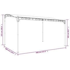 vidaXL nojume, 4x3 m, 180 g/m², audums un tērauds, krēmkrāsas цена и информация | Беседки, навесы, тенты | 220.lv