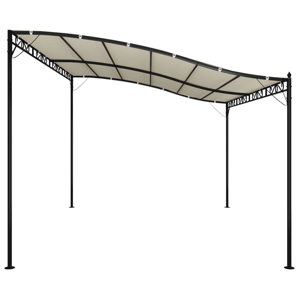 vidaXL nojume, 4x3 m, 180 g/m², audums un tērauds, krēmkrāsas cena un informācija | Dārza nojumes un lapenes | 220.lv