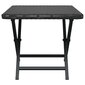 vidaXL saliekams galds, 45x35x32 cm, PE rotangpalma, melns cena un informācija | Dārza galdi | 220.lv