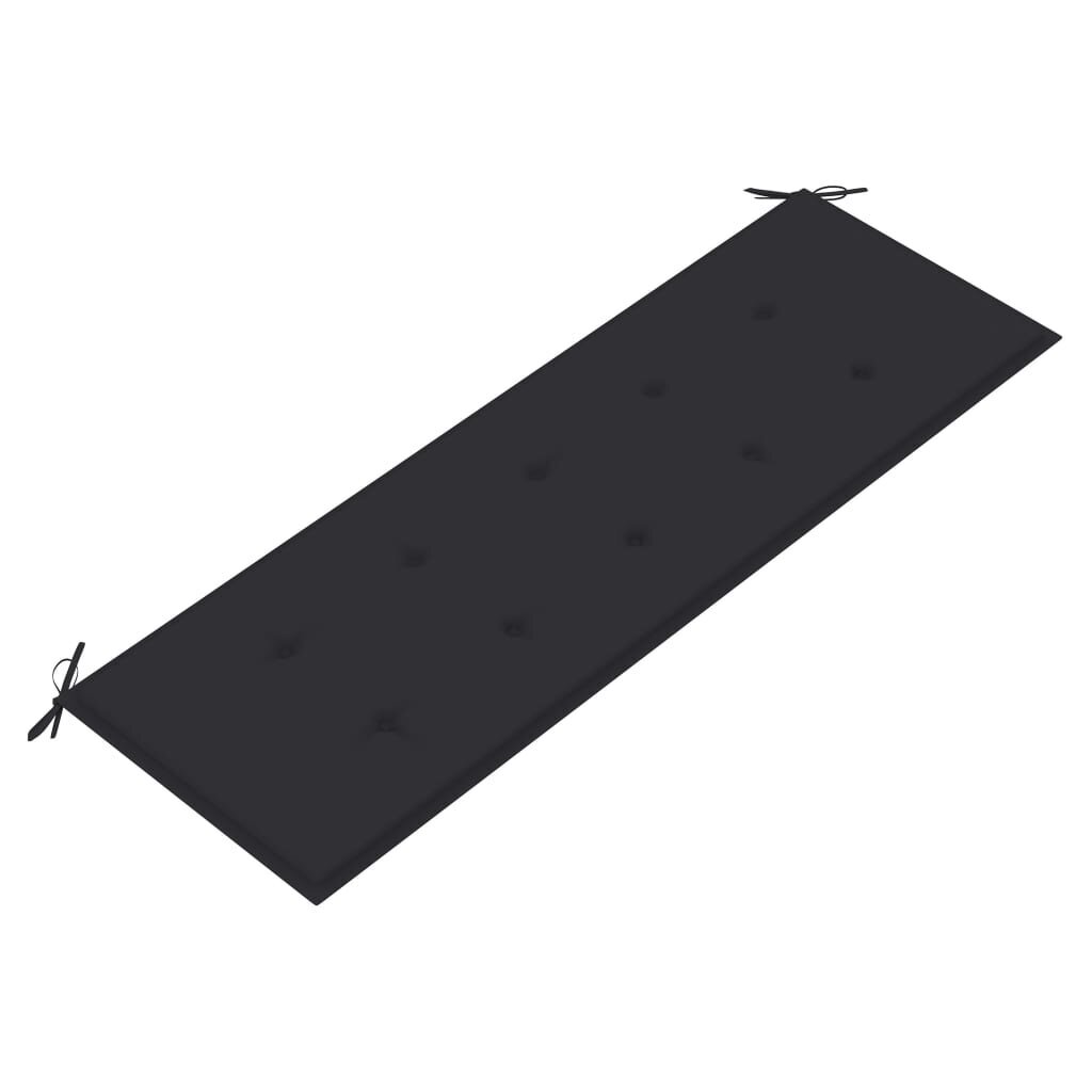vidaXL sols ar pelēku matraci, 150 cm, masīvs tīkkoks cena un informācija | Dārza soli | 220.lv