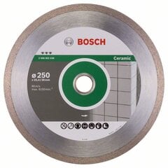 BOSCH DIMANTA DISKS 250x25.4 PILNĀ KERAMIKAS cena un informācija | Rokas instrumenti | 220.lv