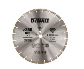 DEWALT DIMANTA DISKS 350x25.4mm SEGMENTĒTS cena un informācija | Zāģi, ripzāģi | 220.lv