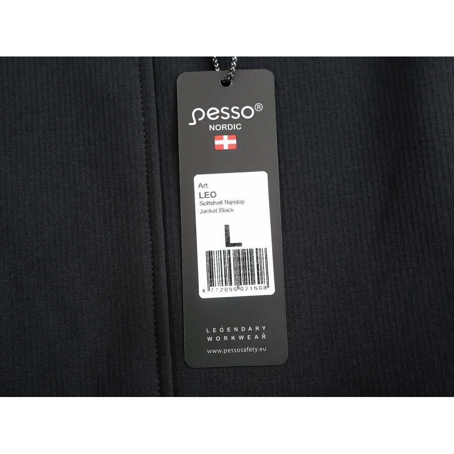 Darba virsjaka RipStop Softshell Pesso Leo, melna cena un informācija | Darba apģērbi | 220.lv