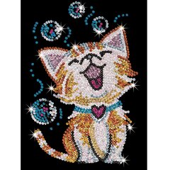 Dimantu mozaīka Sequin Art Bubbles the Kitten, 25 x 34 cm cena un informācija | Dimantu mozaīkas | 220.lv