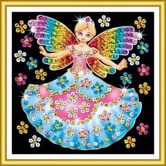 Dimantu mozaīka Sequin Art Fairy Princess, 17 x 17 cm cena un informācija | Dimantu mozaīkas | 220.lv