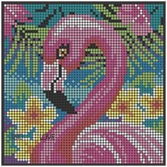 Dimantu mozaīka Flamingo, 20 x 20 cm cena un informācija | Dimantu mozaīkas | 220.lv
