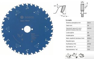 Пильный диск Expert for Wood 230 x 30 мм 48 т (2608644063)  цена и информация | Пилы, циркулярные станки | 220.lv