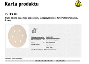 Набор шлифовальных дисков Klingspor PS33BK, 150мм, 100шт. цена и информация | Шлифовальные машины | 220.lv