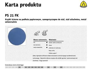 Набор шлифовальных дисков Klingspor PS21FK, 150мм, 50шт. цена и информация | Шлифовальные станки | 220.lv