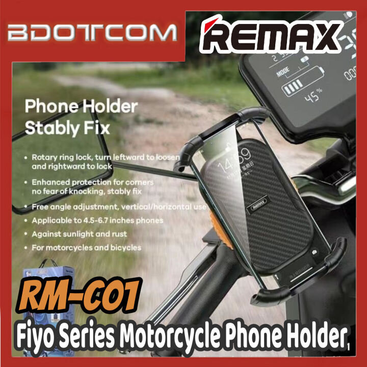 Remax RM-C01 tālruņa turētājs velosipēdam/motociklam/skrejritenim, paredzēts 4,5-6,7 collu viedtālruņiem cena un informācija | Velo somas, telefona turētāji | 220.lv