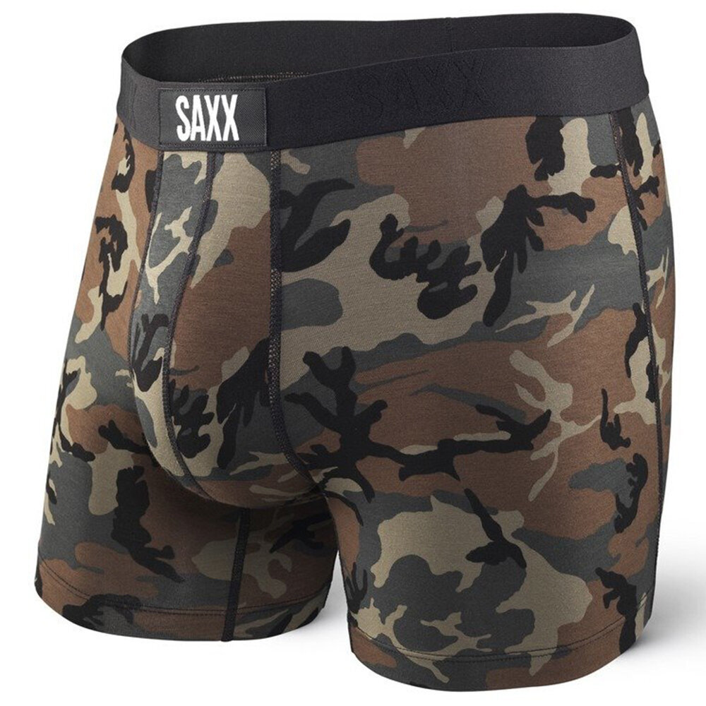 Bokseršorti vīriešiem, Saxx Vibe Super Soft Boxer Brief, Pruun - Woodland Camo 49249-600 цена и информация | Vīriešu apakšbikses | 220.lv