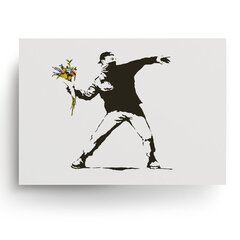 Sienas plakāts - Banksy Flower Thrower - Graffiti plakāts - Interjera dekors - 45 x 32 cm цена и информация | Картины | 220.lv