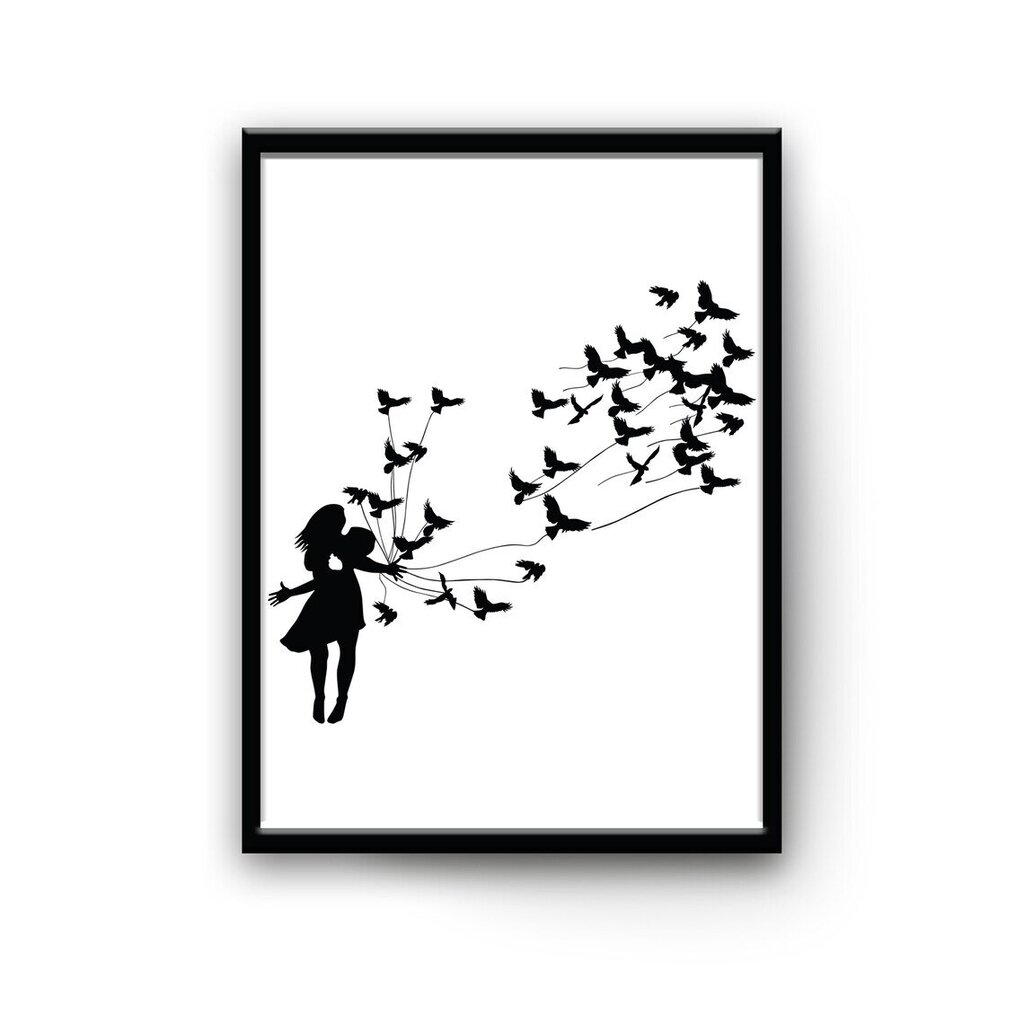 Sienas plakāts Banksy Kiss Graffiti plakāts ar putnu interjera dekoru - 45 x 32 cm цена и информация | Gleznas | 220.lv