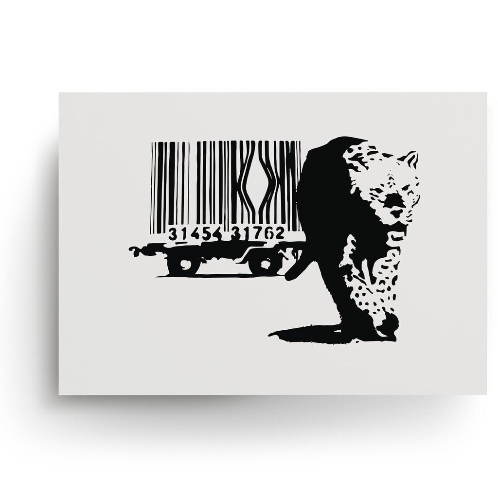 Sienas plakāts Banksy Leopard un svītrkoda grafiti plakāta interjera dekors - 45 x 32 cm цена и информация | Gleznas | 220.lv