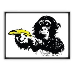 Sienas plakāts Banksy Monkey ar banānu grafiti plakāta interjera dekoru - 45 x 32 cm cena un informācija | Gleznas | 220.lv