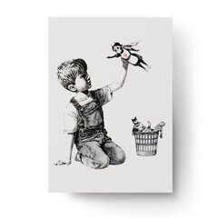 Sienas plakāts Banksy Playing Boy Superhero Nurse Graffiti plakāts interjera dekors — 45 x 32 cm цена и информация | Картины | 220.lv