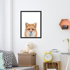 Sienas plakāts Little Fox, mīlīgs dzīvnieks, interjera dekors bērnu istabai - 45 x 32 cm цена и информация | Картины | 220.lv