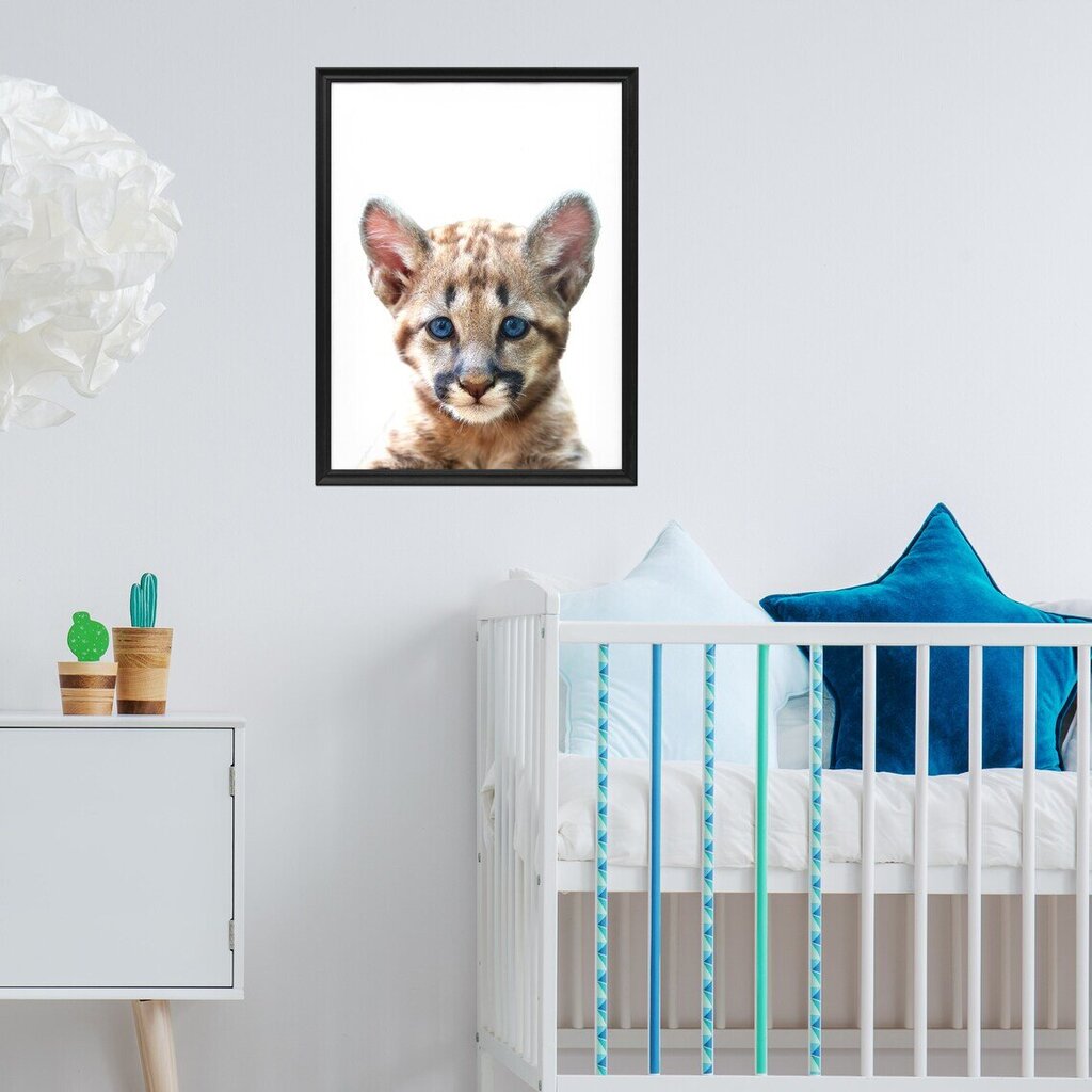 Sienas plakāts Little Leopard jauks plakāts ar interjera dekoru bērnu istabai - 45 x 32 cm cena un informācija | Gleznas | 220.lv