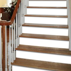 Виниловые белые наклейки для лестницы Декор интерьера - 15 шт. (21 х 100 см) цена и информация | Декоративные наклейки | 220.lv
