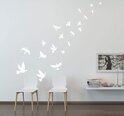 Vinila sienas uzlīme White Flying Birds Interjera dekors - 25 x 20 cm
