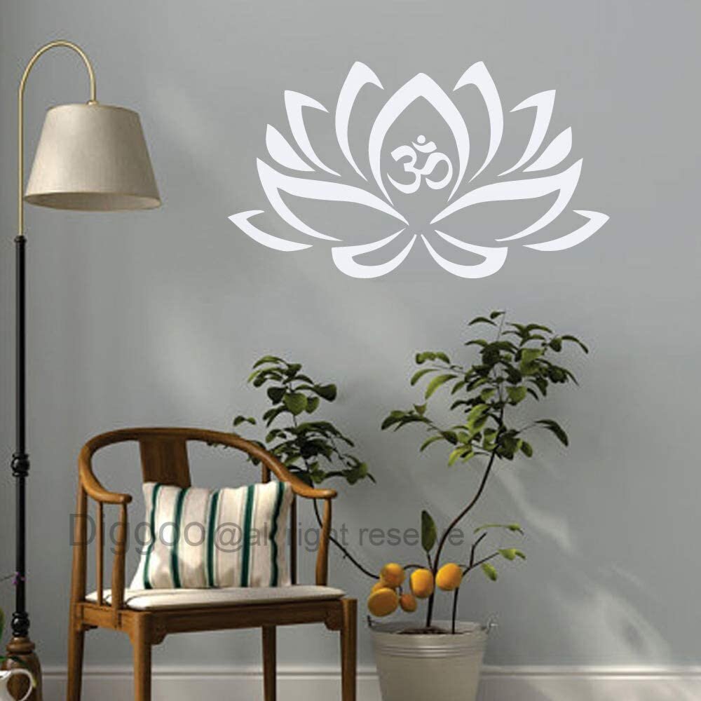 Vinila sienas uzlīme White Lotus Botanical Interjera dekors - 60 x 40 cm cena un informācija | Dekoratīvās uzlīmes | 220.lv