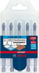 BOSCH URBIS HEX-9 HARD CERAMIC KOMPLEKTS 5 gab. (5x6mm) EKSPERTS цена и информация | Механические инструменты | 220.lv