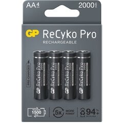 ReCyko Pro 4x-аккумуляторные батареи AA / R6 GP Ni-MH 2000 мАч цена и информация | Батарейки | 220.lv