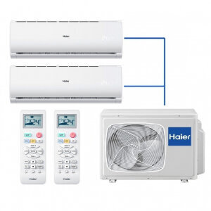 Haier MULTI SPLIT 2U50S2SF1FA/AS25PBAHRA/AS35PBAHRA (āra iekārta, 1 iekštelpu bloks 2,5 kW, otrs iekšējais bloks 3,5 kW) цена и информация | Gaisa kondicionieri, siltumsūkņi, rekuperatori | 220.lv