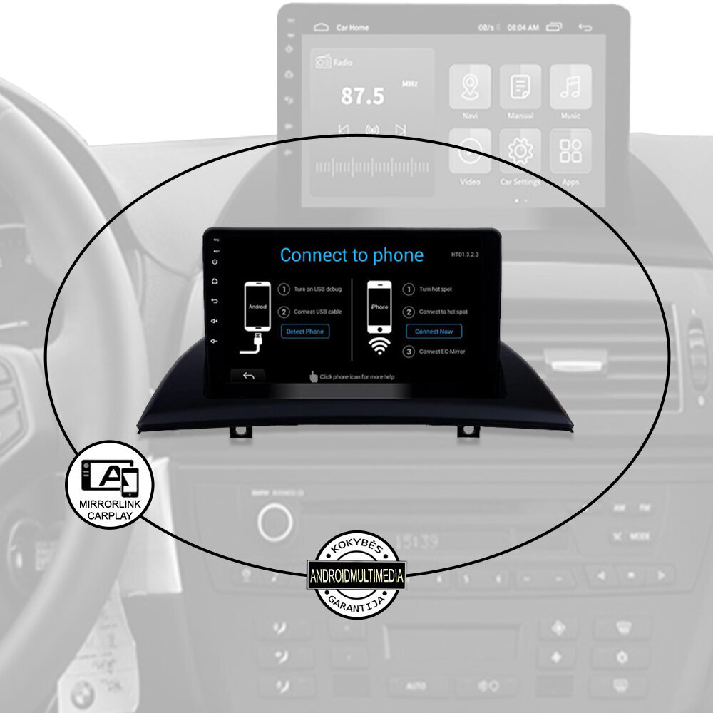 BMW X3 E83 2004-10 Android planšetdators Multivide cena un informācija | Auto magnetolas, multimedija | 220.lv