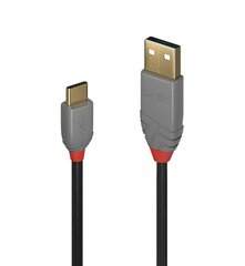 1m USB 2.0 Type C Cable, Anthra Line, 36871 Lindy cena un informācija | Savienotājkabeļi | 220.lv