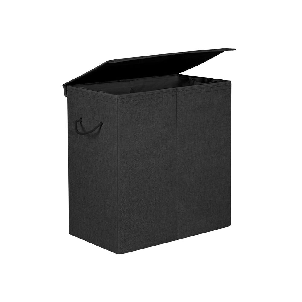 Veļas kaste Songmics 142l, melns cena un informācija | Vannas istabas aksesuāri | 220.lv