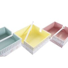 Коробка для салфеток DKD Home Decor Vichy Sweet Металл MDF (22 x 18 x 6 cm) (3 штук) цена и информация | Кухонные принадлежности | 220.lv