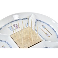 поднос для закусок DKD Home Decor Натуральный Синий Бамбук Керамика (23,5 x 23,5 x 7 cm) цена и информация | Посуда, тарелки, обеденные сервизы | 220.lv