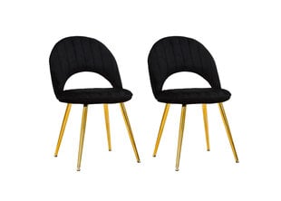 Комплект из 2 обеденных стульев Glam, черный цвет цена и информация | Стулья для кухни и столовой | 220.lv
