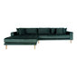 Stūra dīvāns Lido, Samta, tumši zaļš cena un informācija | Stūra dīvāni | 220.lv