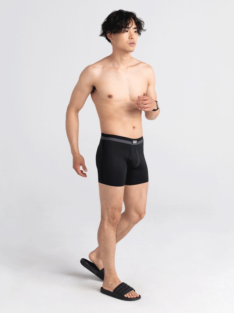 Bokseršorti vīriešiem, Saxx Sport Mesh Boxer Brief Fly, Melns 61358-600 cena un informācija | Vīriešu apakšbikses | 220.lv