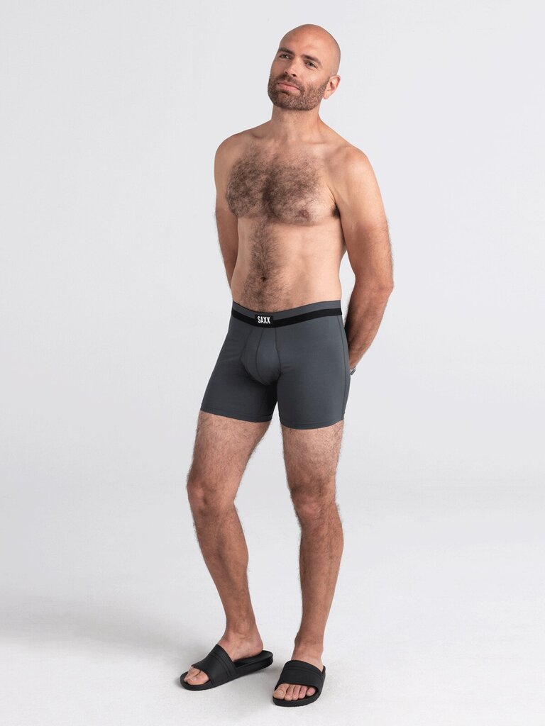 Bokseršorti vīriešiem, Saxx Sport Mesh Boxer Brief Fly, Grafīts 61362-601 cena un informācija | Vīriešu apakšbikses | 220.lv