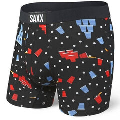 Bokseršorti vīriešiem, Saxx Vibe Super Soft Boxer Brief, Melns - Beer Champs 61379-601 cena un informācija | Vīriešu apakšbikses | 220.lv