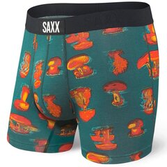 Bokseršorti vīriešiem, Saxx Vibe Boxer Brief, Zaļš - Trippy Mushroom 61387-599 cena un informācija | Vīriešu apakšbikses | 220.lv