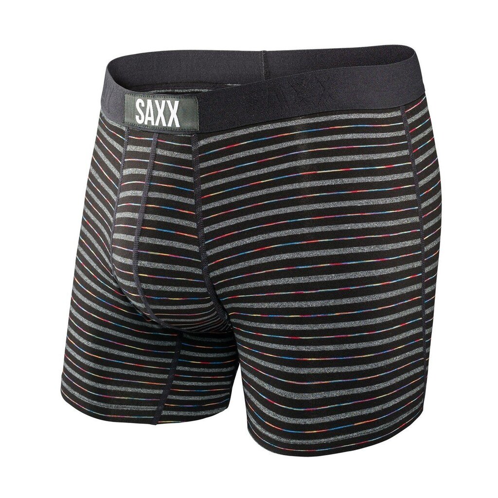 Bokseršorti vīriešiem, Saxx Vibe Boxer Brief, Melns - Gradient Stripe 61647-600 cena un informācija | Vīriešu apakšbikses | 220.lv